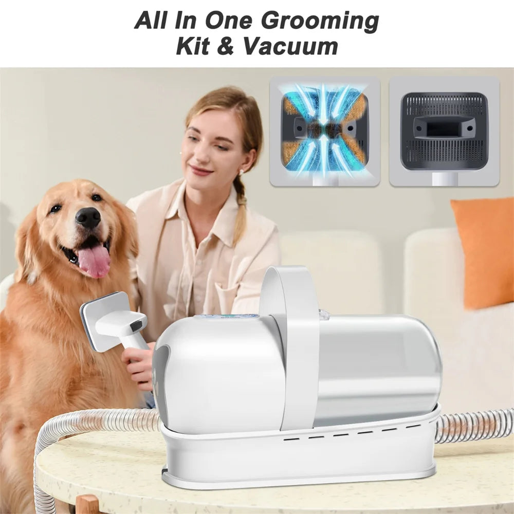 7-in-1 Pet Grooming Vacuum Kit for Dogs and Cats – Hair Trimmer, Clipper & Cleaning Tools Set