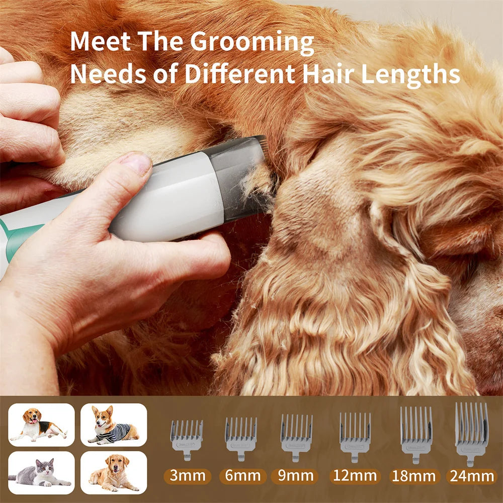 7-in-1 Pet Grooming Vacuum Kit for Dogs and Cats – Hair Trimmer, Clipper & Cleaning Tools Set