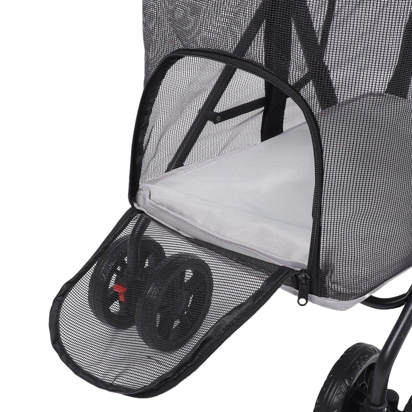Foldable Pet Stroller for Dogs and Cats – One-Click Folding Design with Sunshade and Cup Holder