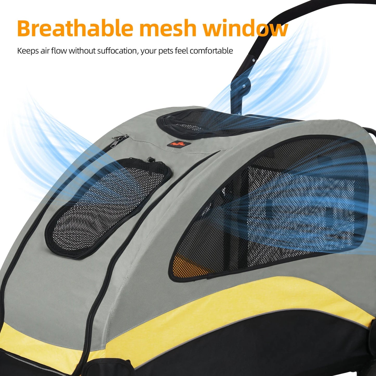 Portable Foldable Pet Stroller with 4 Wheels for Dogs and Cats – Breathable Carrier for Large Pets