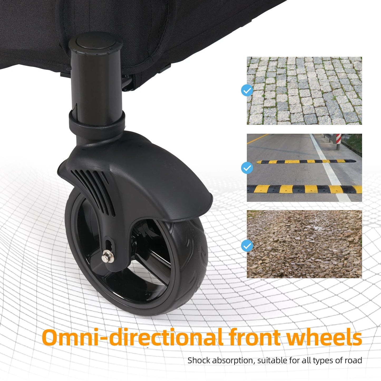 Portable Foldable Pet Stroller with 4 Wheels for Dogs and Cats – Breathable Carrier for Large Pets