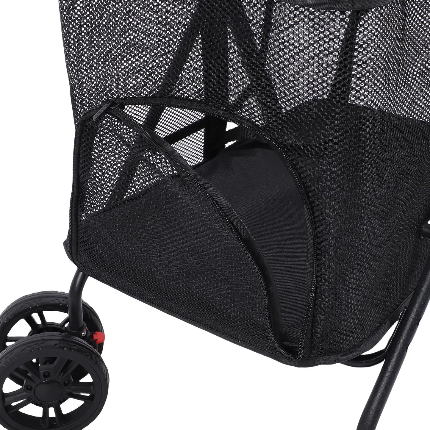 Foldable Pet Stroller for Dogs and Cats – One-Click Folding Design with Sunshade and Cup Holder