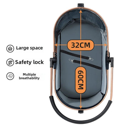 3-in-1 Folding Pet Stroller with Detachable Carrier for Dogs and Cats – Lightweight Design, Up to 30 lbs